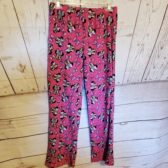 Disney Minnie Mouse pajama bottoms pink size Medium juniors - Picture 2 of 10